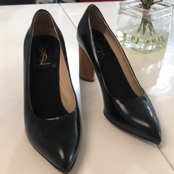 YSL black leather heels size 36 - Picture 1 of 4